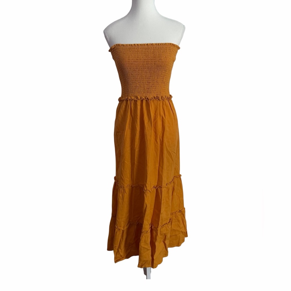 Dreamers Strapless Mustard Dress